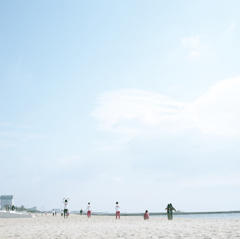 須磨海岸で部活
