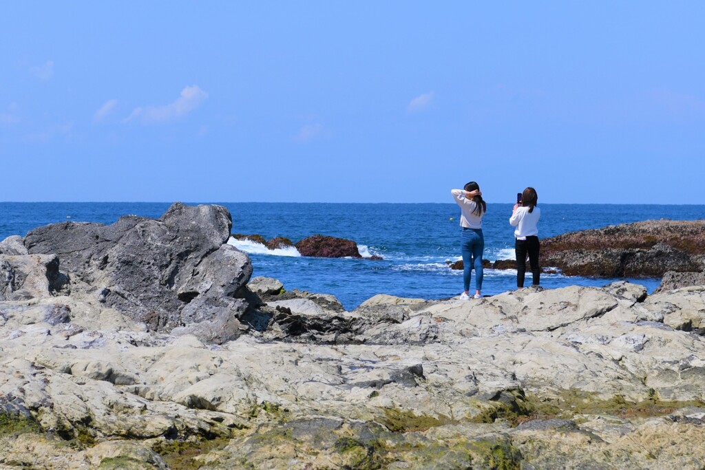 洲崎海岸にて