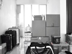 引越し荷造り中