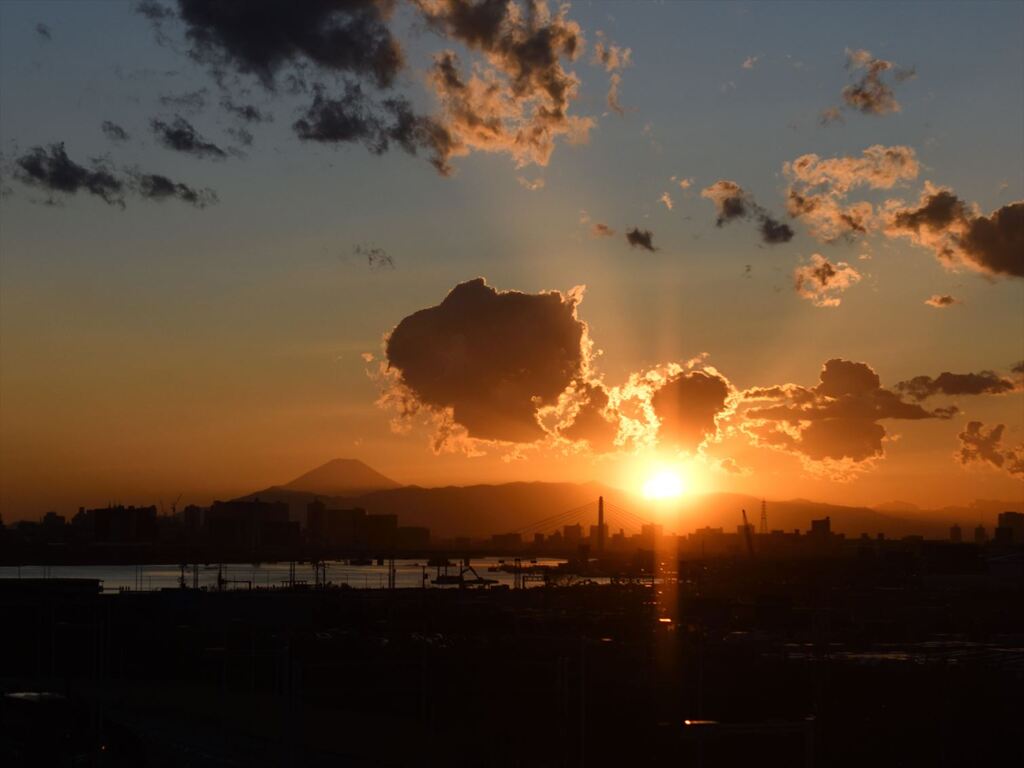 夕暮れ富士