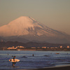 鵠沼の海と富士山