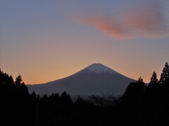 日暮れの富士