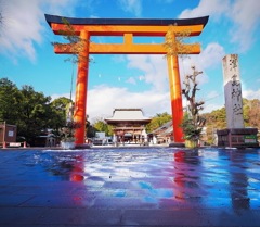 凍てつく神社