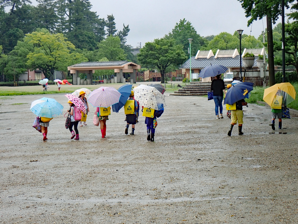 雨の日の下校