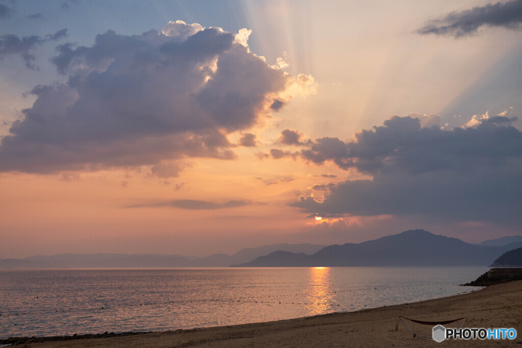 瀬戸内海の夕陽