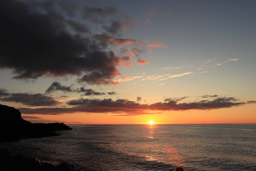 日本海に沈む夕日