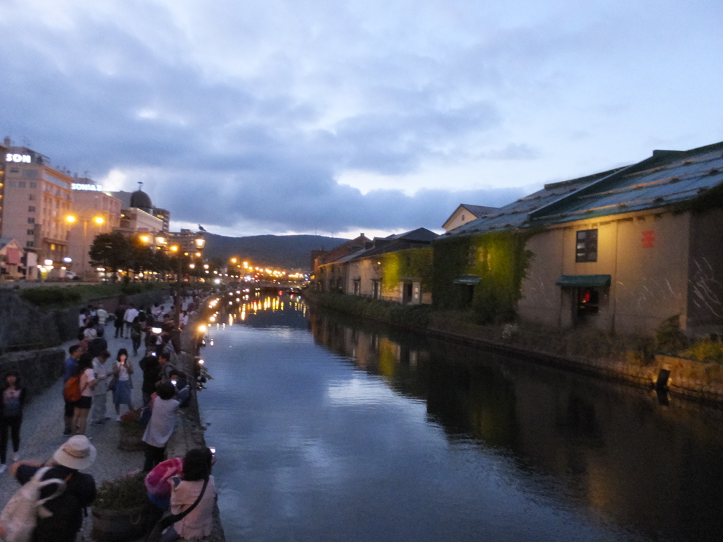 小樽運河の夜