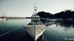 小さな漁港にて。