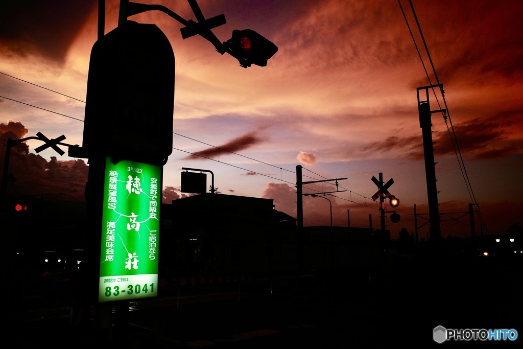 大糸線の夕焼け