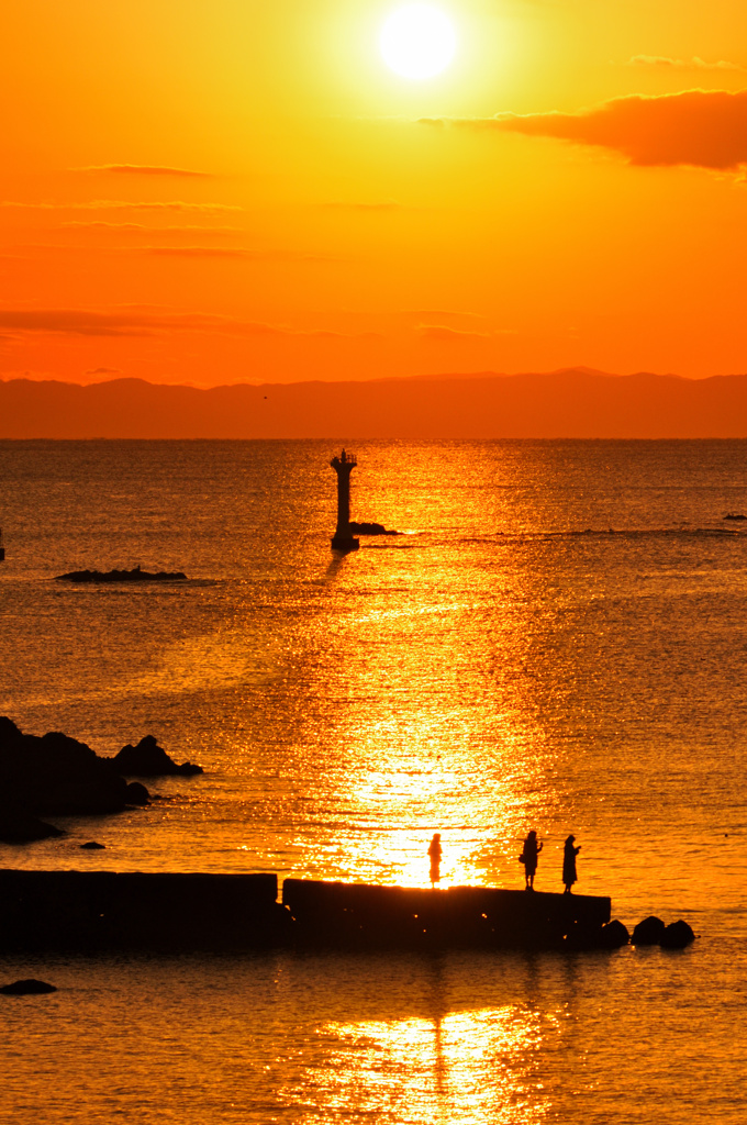 相模湾の夕日