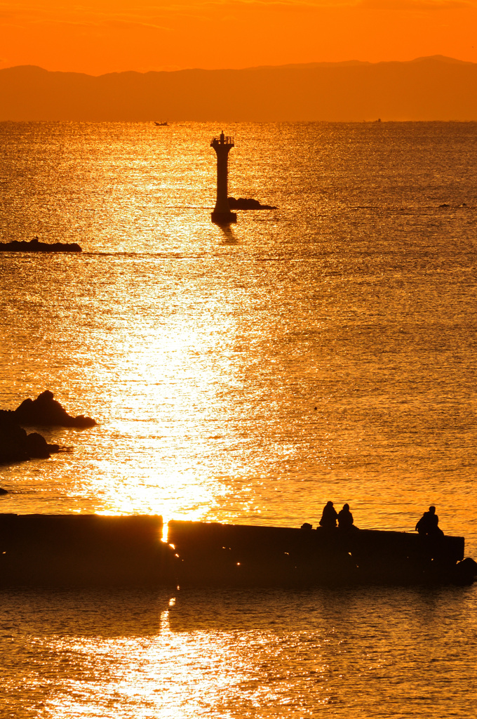 相模湾の夕日
