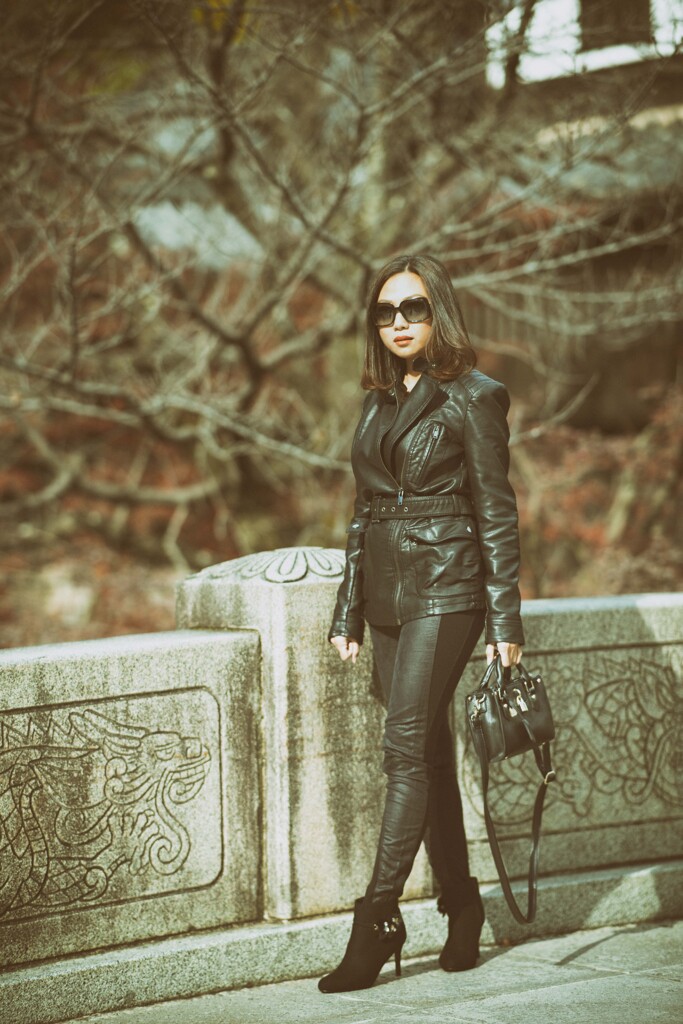 leather jacket girl 