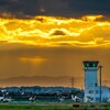 岡南飛行場と夕景