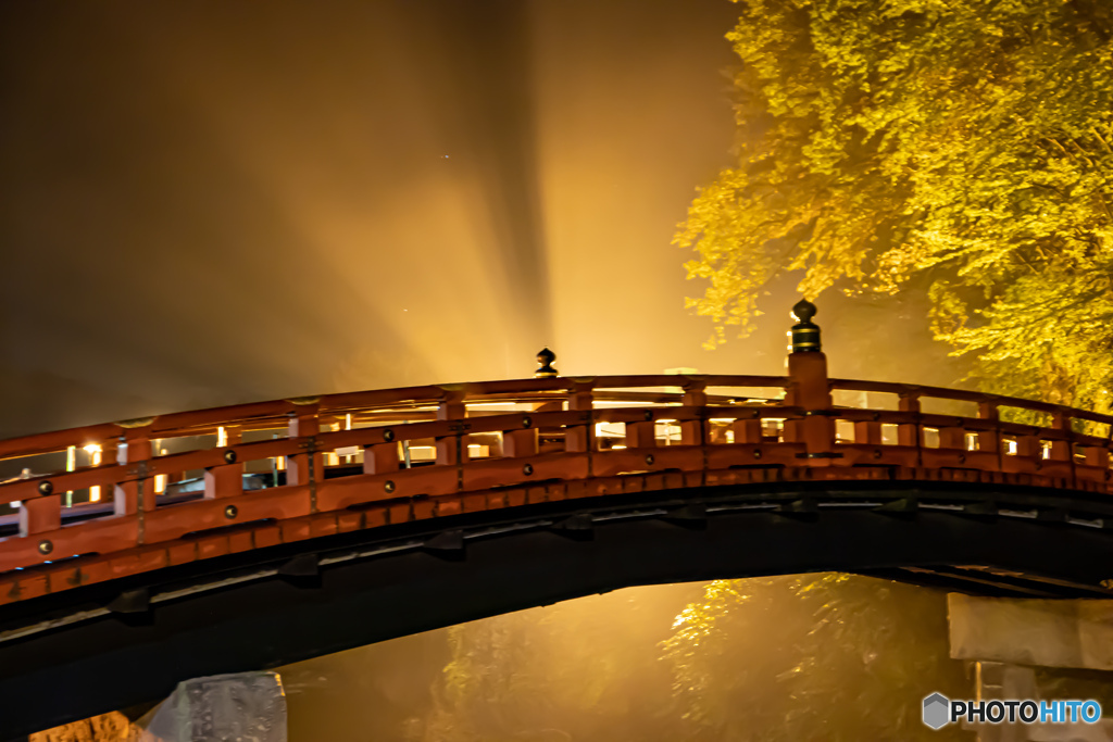 夜の日光　神橋ライトアップ夜景①