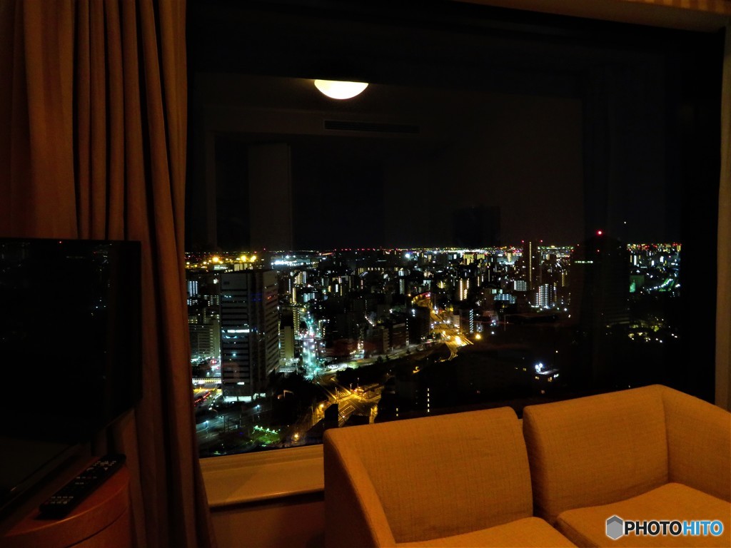 品川プリンスホテル　コーナーツインルームからの夜景