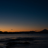 日暮れと富士山