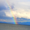 琵琶湖にかかる大きなrainbow