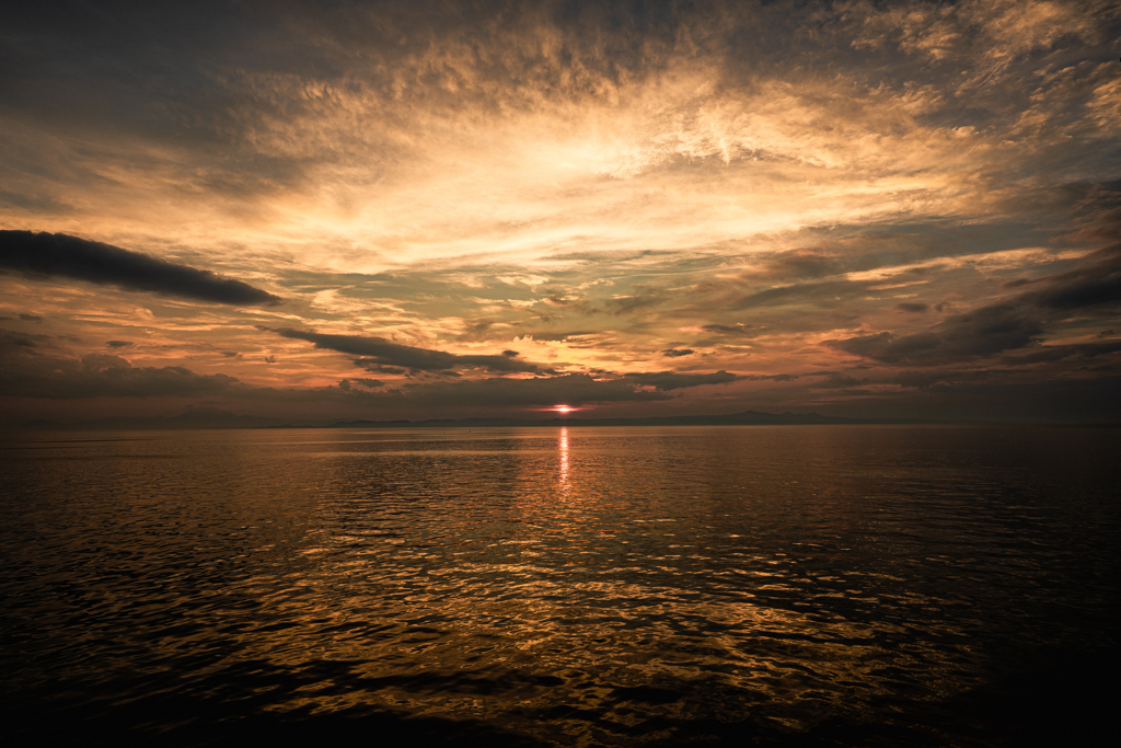 フェリーからの夕日②