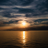 フェリーからの夕日①