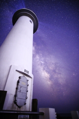 爪木崎灯台と天の川