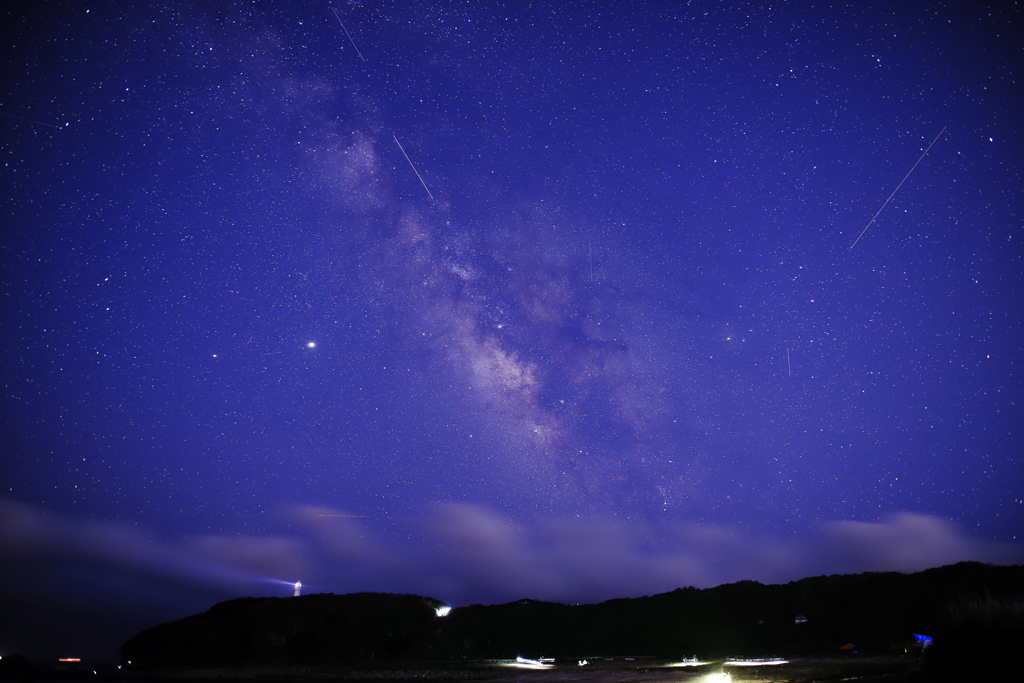 天の川とペルセウス座流星群