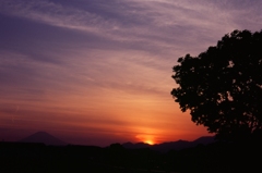 The sunset and  Mt.Fuji