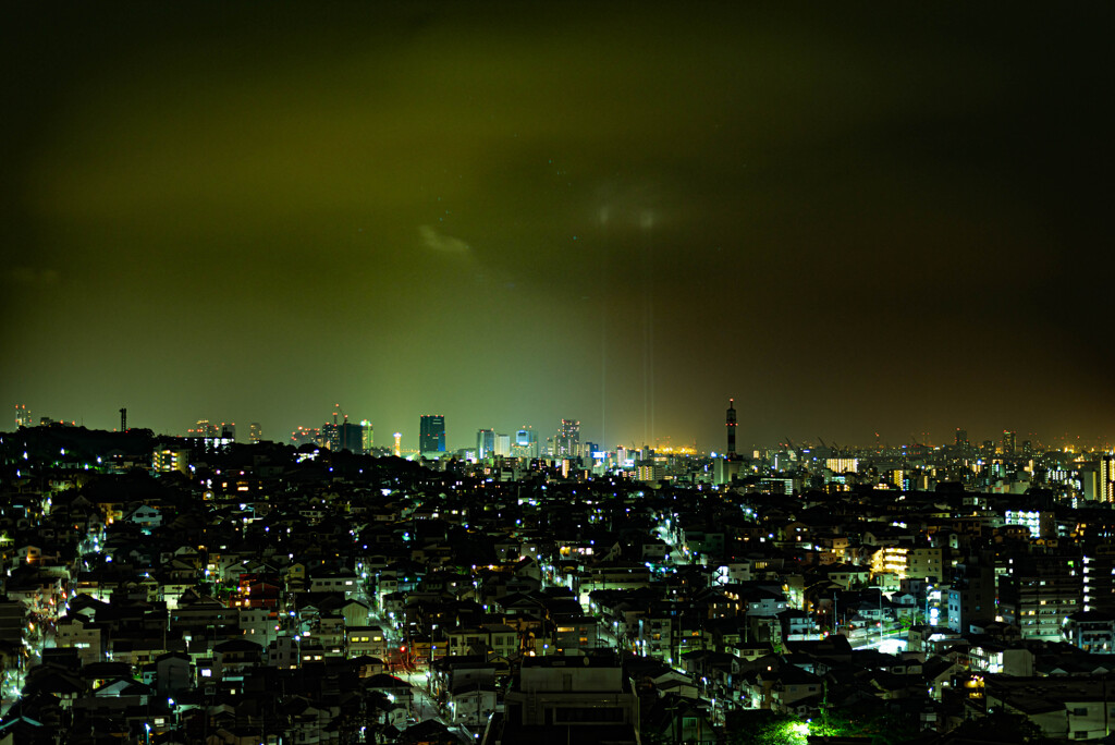 自粛中 神戸夜景 長田から。