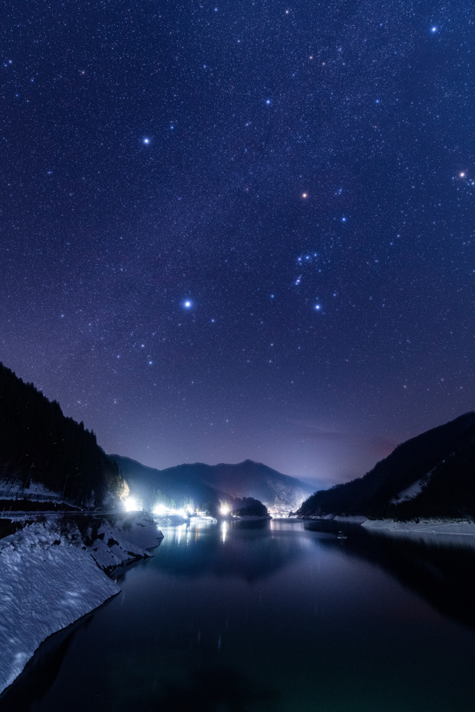 湖と雪と星と。