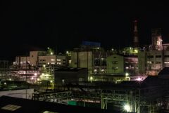工場夜景。