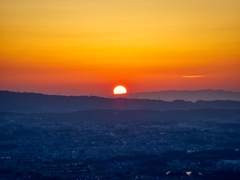 若草山からの夕日