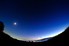 秋の山~月夜景~からっ風街道 秋の山~月夜景~からっ風街道