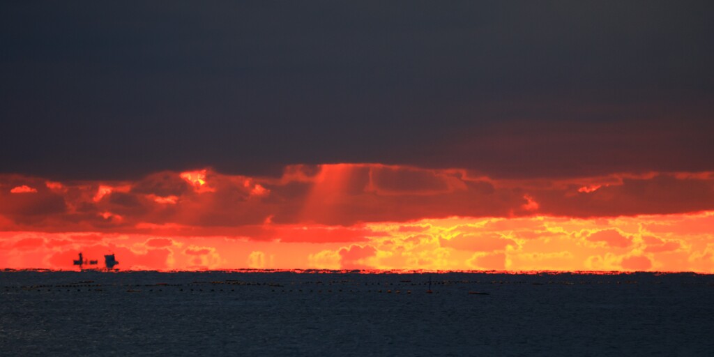 保田中央海岸の夕日２