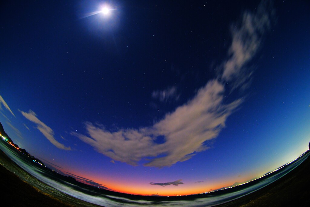 保田中央海岸の夕日3