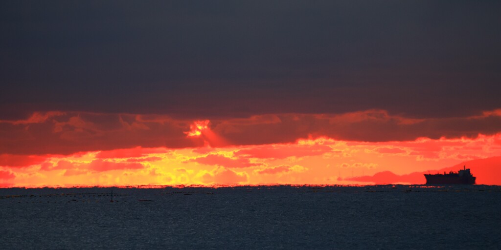 保田中央海岸の夕日１