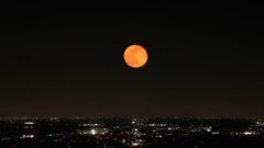 赤い月が奇麗で、、多重露光