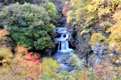 秋色に染まる鳳鳴四十八滝