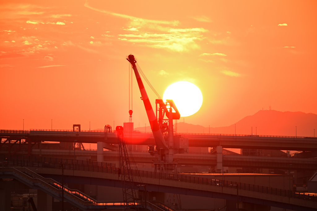 大阪　沈む太陽