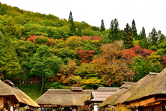 大内宿から山を望む