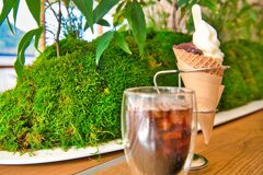 餡子の乗ったソフトクリーム