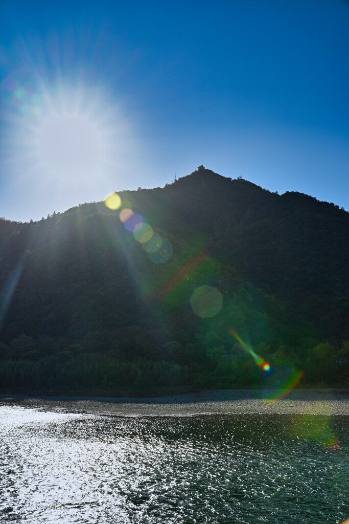 木曽川を挟んで　岐阜城☆