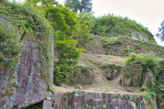 岩を取り込む城壁　日本100名城　苗木城跡