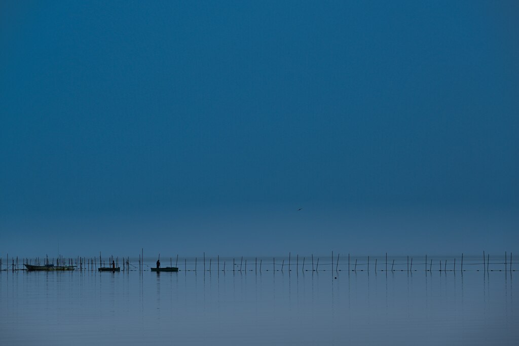 朝の風景　琵琶湖