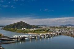 木曽川　犬山城天守から