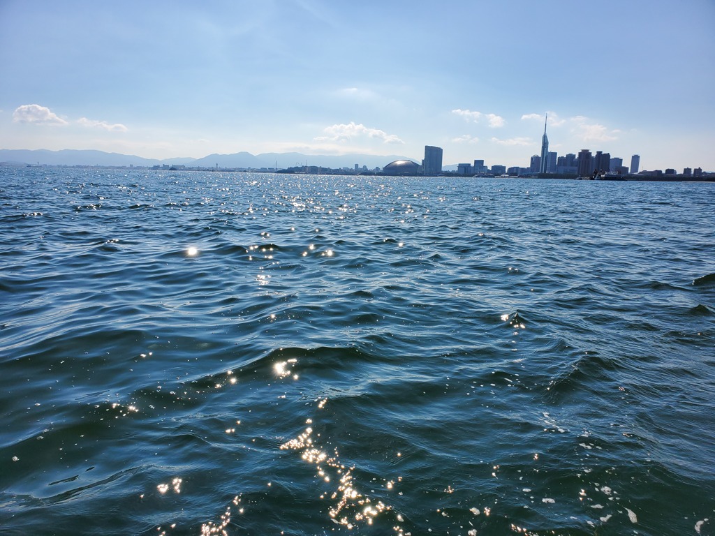 今朝の百道浜  海上より
