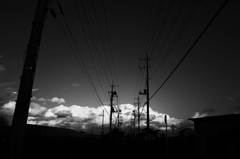 雲　電線