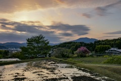 田舎の夕景