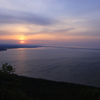 サロマ湖と夕日