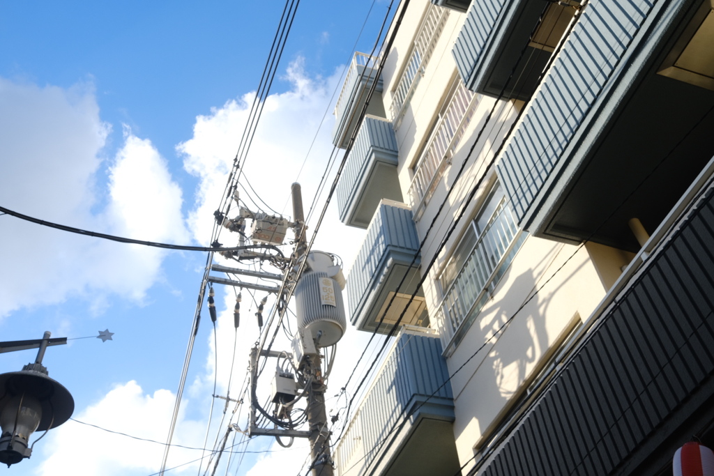 隙間から見上げた空