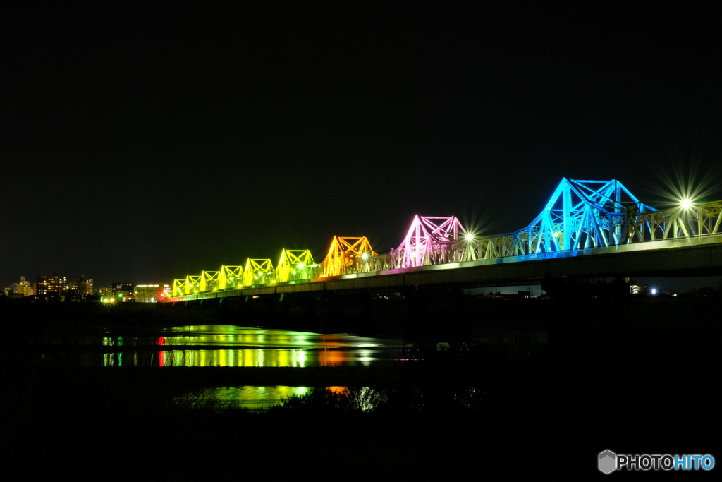 長生橋のライトアップ
