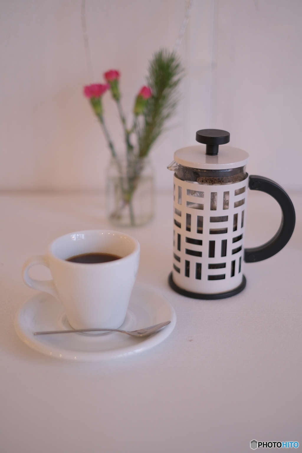 コーヒーと花